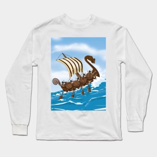 Viking Long Boat Long Sleeve T-Shirt